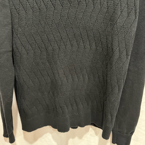 Weatherproof Vintage Mens Black 1/4 Zip Cotton Sweater Large Warm Cotton Classic - Picture 5 of 12
